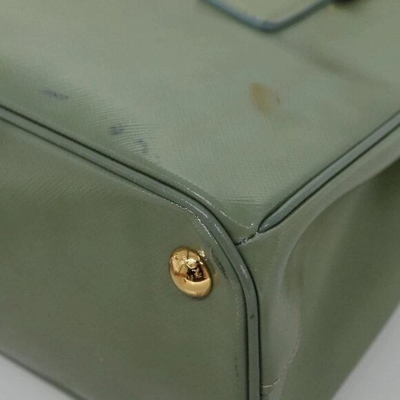 PRADA Galleria Hand Bag Safiano leather 2way Gold Light green Auth 133778 - Picture 3 of 16